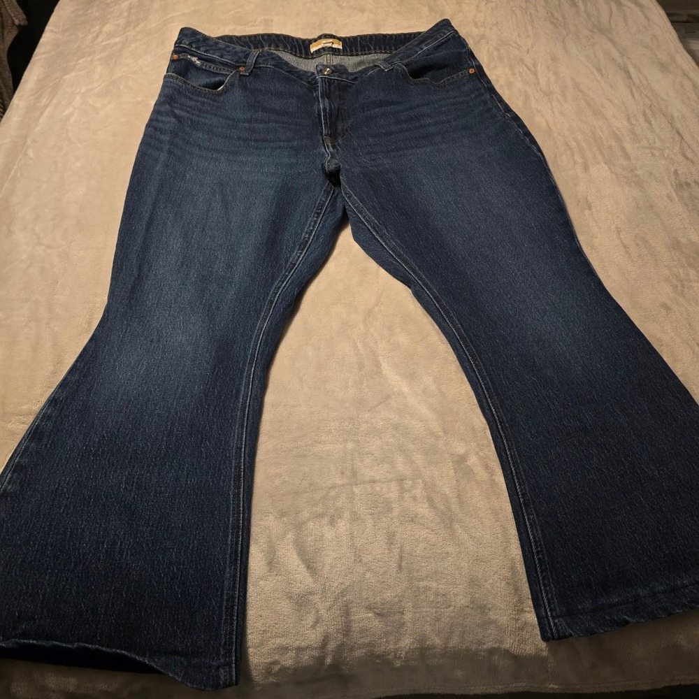Old Navy 90s Flare Jeans Blue Dark Wash High Rise Curvy Fit Size 20W Regular